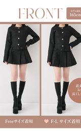 モデル：165cm（着用サイズ：FREE/F-L　着用カラー：BLK）