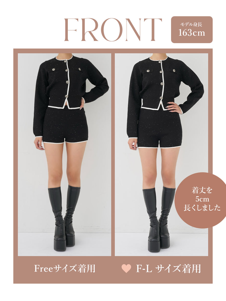 モデル：163cm（着用サイズ：FREE/F-L　着用カラー：BLK）