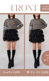モデル：163cm（着用サイズ：FREE/F-L　着用カラー：BLK）