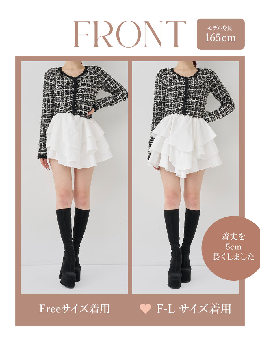 モデル：165cm（着用サイズ：FREE/F-L　着用カラー：BLK）