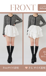 モデル：165cm（着用サイズ：FREE/F-L　着用カラー：BLK）