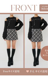 モデル：163cm（着用サイズ：FREE/F-L　着用カラー：BLK）