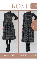 モデル：165cm（着用サイズ：FREE/F-L　着用カラー：BLK）