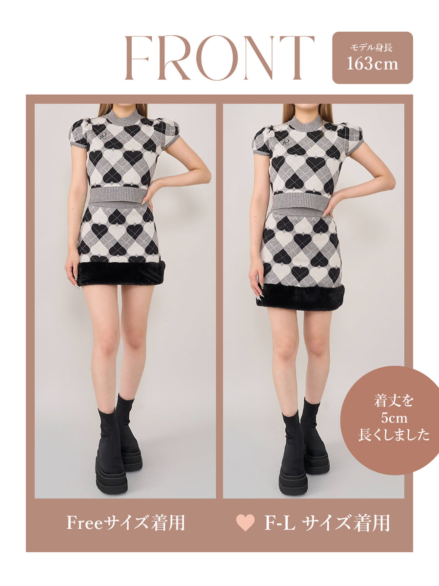 モデル：163cm（着用サイズ：FREE/F-L　着用カラー：GRY）