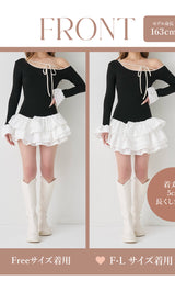 モデル：163cm（着用サイズ：FREE/F-L　着用カラー：BLK）