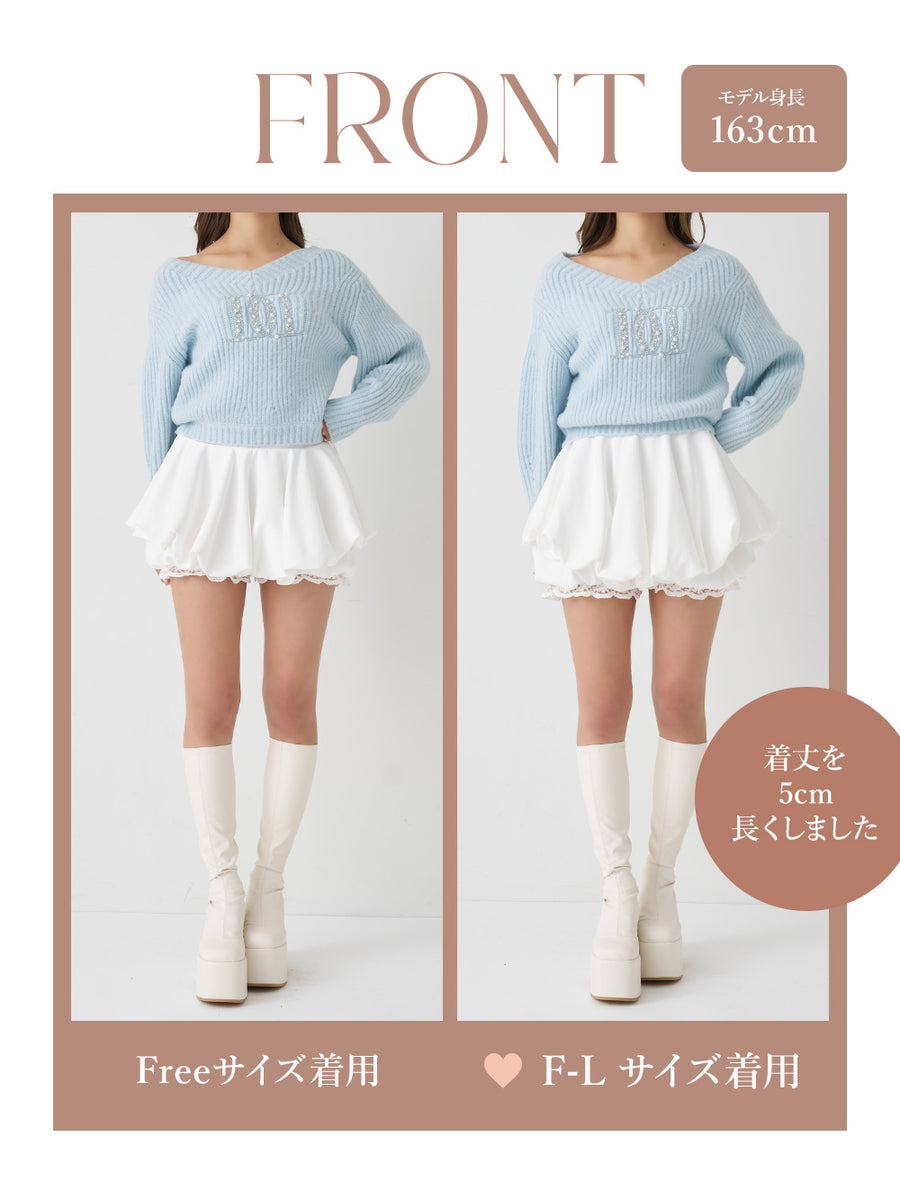 モデル：163cm（着用サイズ：FREE/F-L　着用カラー：WHT）
