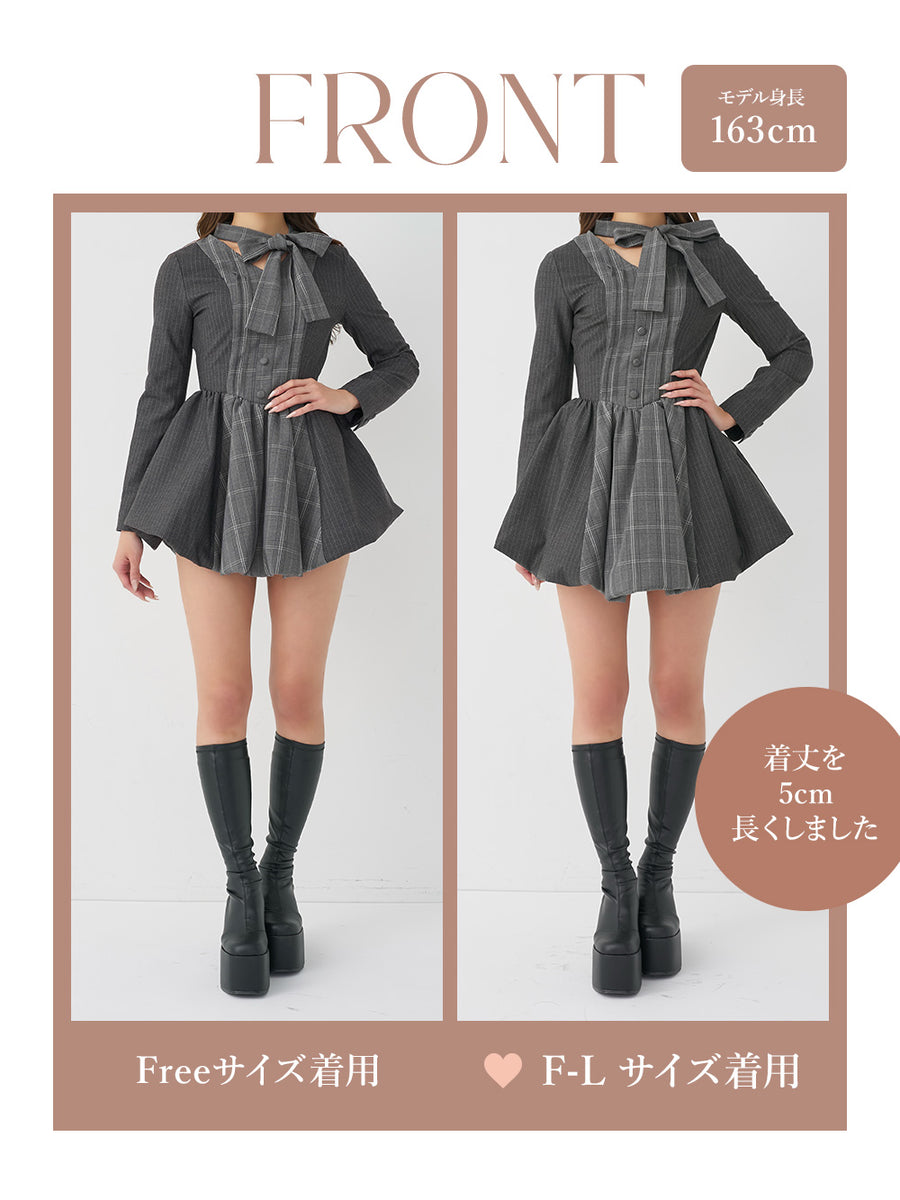 モデル：163cm（着用サイズ：FREE/F-L　着用カラー：GRY）