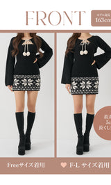 モデル：163cm（着用サイズ：FREE/F-L　着用カラー：BLK）