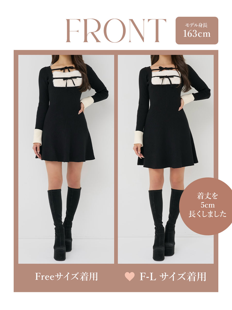 モデル：163cm（着用サイズ：FREE/F-L　着用カラー：BLK）