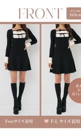 モデル：163cm（着用サイズ：FREE/F-L　着用カラー：BLK）