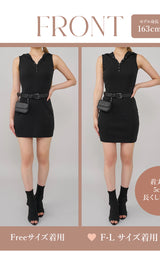 モデル：163cm（着用サイズ：FREE/F-L　着用カラー：BLK）