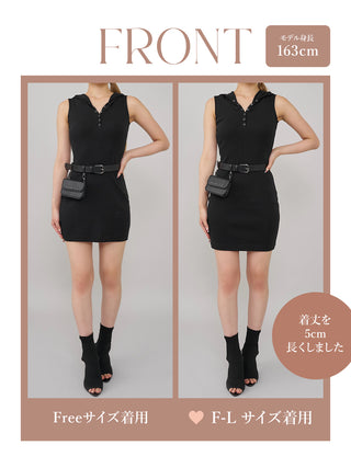 モデル：163cm（着用サイズ：FREE/F-L　着用カラー：BLK）