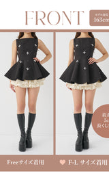 モデル：163cm（着用サイズ：FREE/F-L　着用カラー：BLK）
