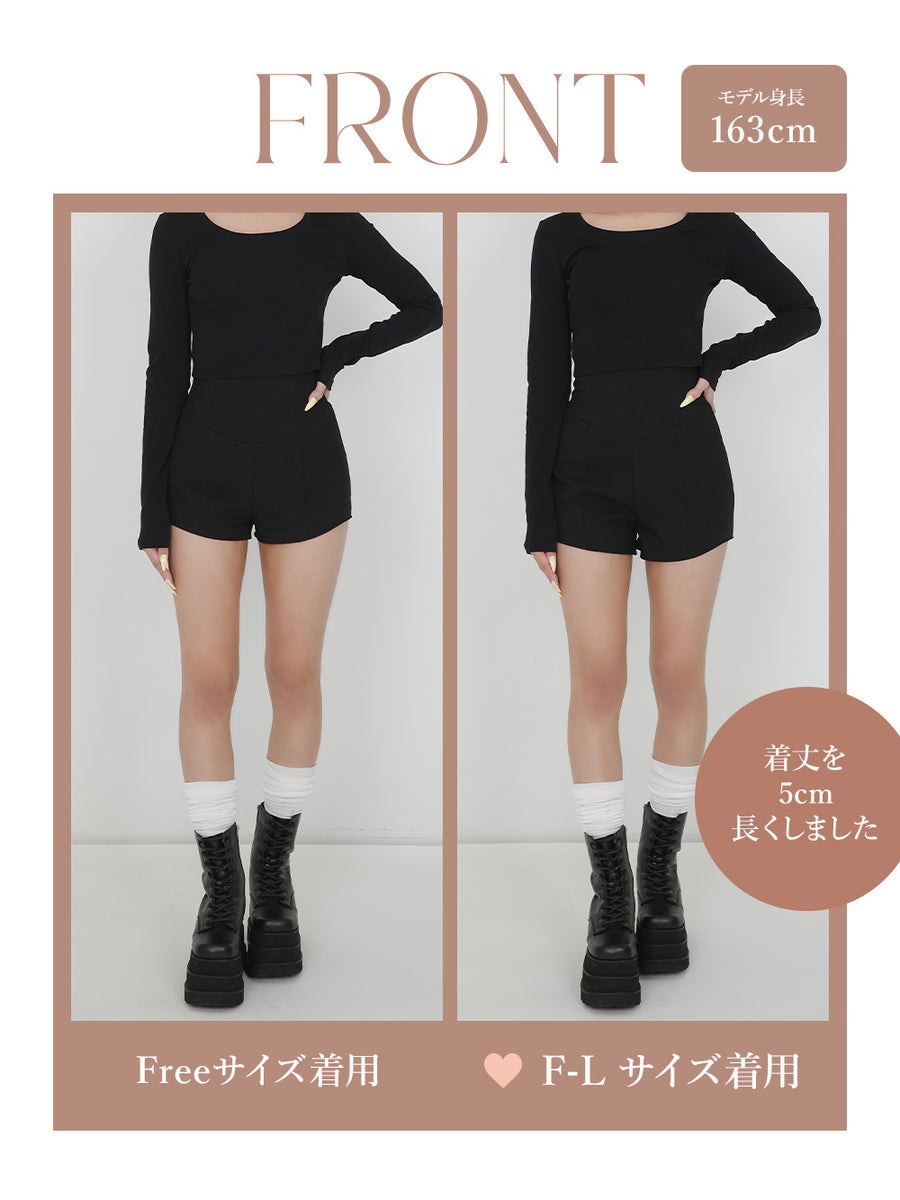 モデル：163cm（着用サイズ：FREE/F-L　着用カラー：BLK）