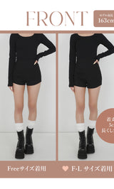 モデル：163cm（着用サイズ：FREE/F-L　着用カラー：BLK）