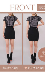 モデル：163cm（着用サイズ：FREE/F-L　着用カラー：BLK）