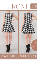 モデル：165cm（着用サイズ：FREE/F-L　着用カラー：BLK）