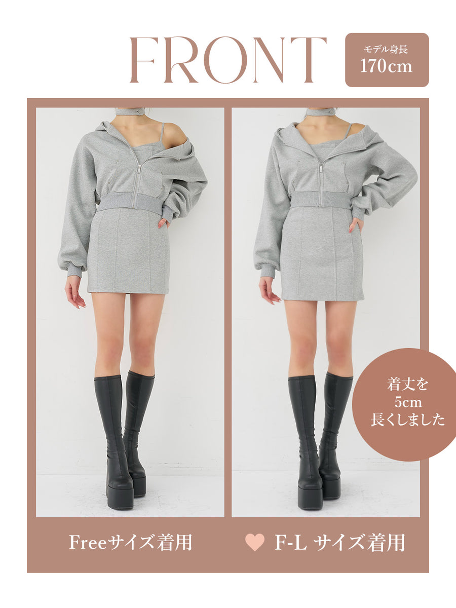 モデル：170cm（着用サイズ：FREE/F-L　着用カラー：GRY）