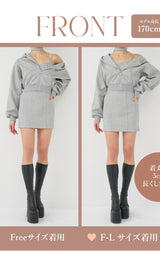 モデル：170cm（着用サイズ：FREE/F-L　着用カラー：GRY）