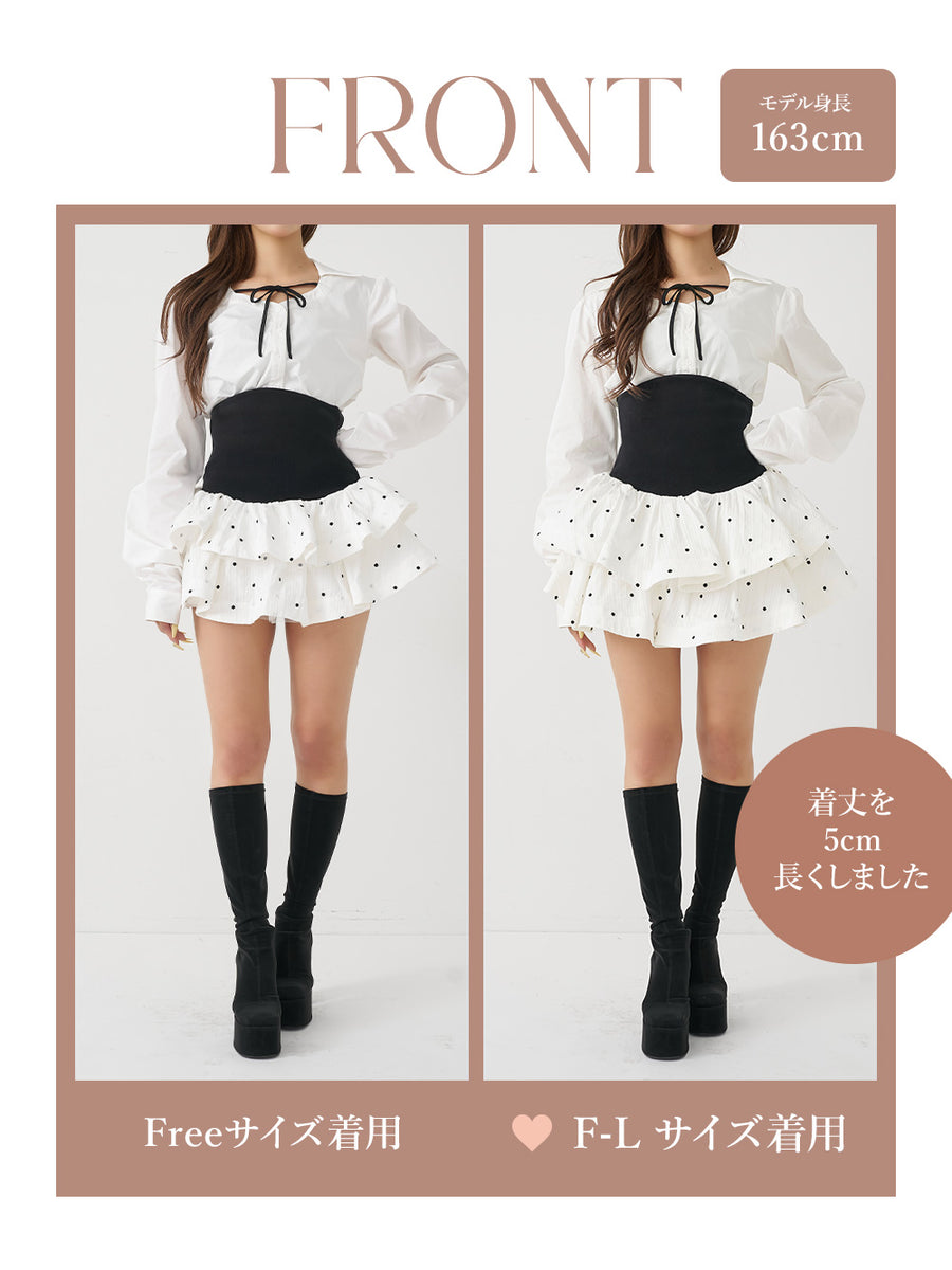 モデル：163cm（着用サイズ：FREE/F-L　着用カラー：BLK）