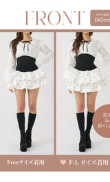 モデル：163cm（着用サイズ：FREE/F-L　着用カラー：BLK）