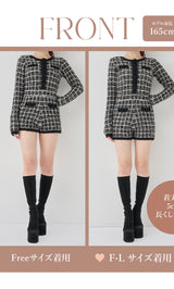 モデル：165cm（着用サイズ：FREE/F-L　着用カラー：BLK）