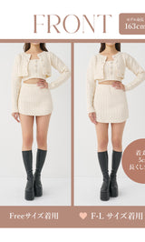 モデル：163cm（着用サイズ：FREE/F-L　着用カラー：IVO）