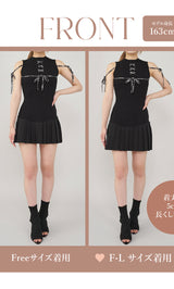 モデル：163cm（着用サイズ：FREE/F-L　着用カラー：BLK)