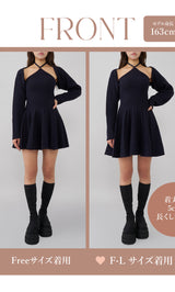 モデル：163cm（着用サイズ：FREE/F-L　着用カラー：NVY）