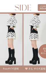 モデル：165cm（着用サイズ：FREE/F-L　着用カラー：WHT）