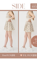 コルセットチェックフードミニワンピース – Darich
