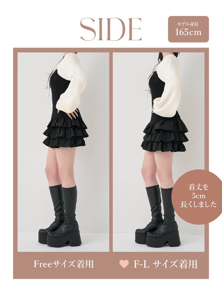 モデル：165cm（着用サイズ：FREE/F-L　着用カラー：BLK）