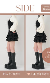 モデル：165cm（着用サイズ：FREE/F-L　着用カラー：BLK）