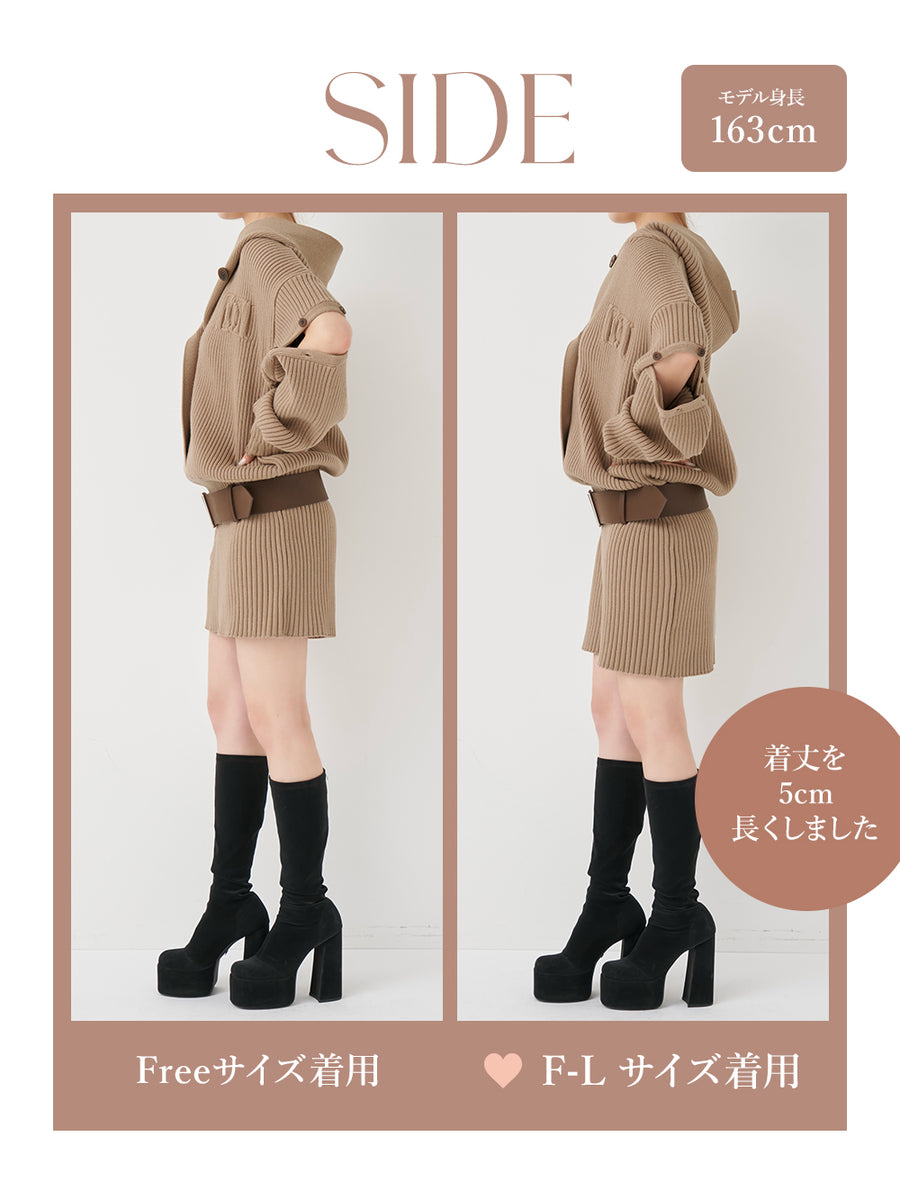 モデル：163cm（着用サイズ：FREE/F-L　着用カラー：MOC）