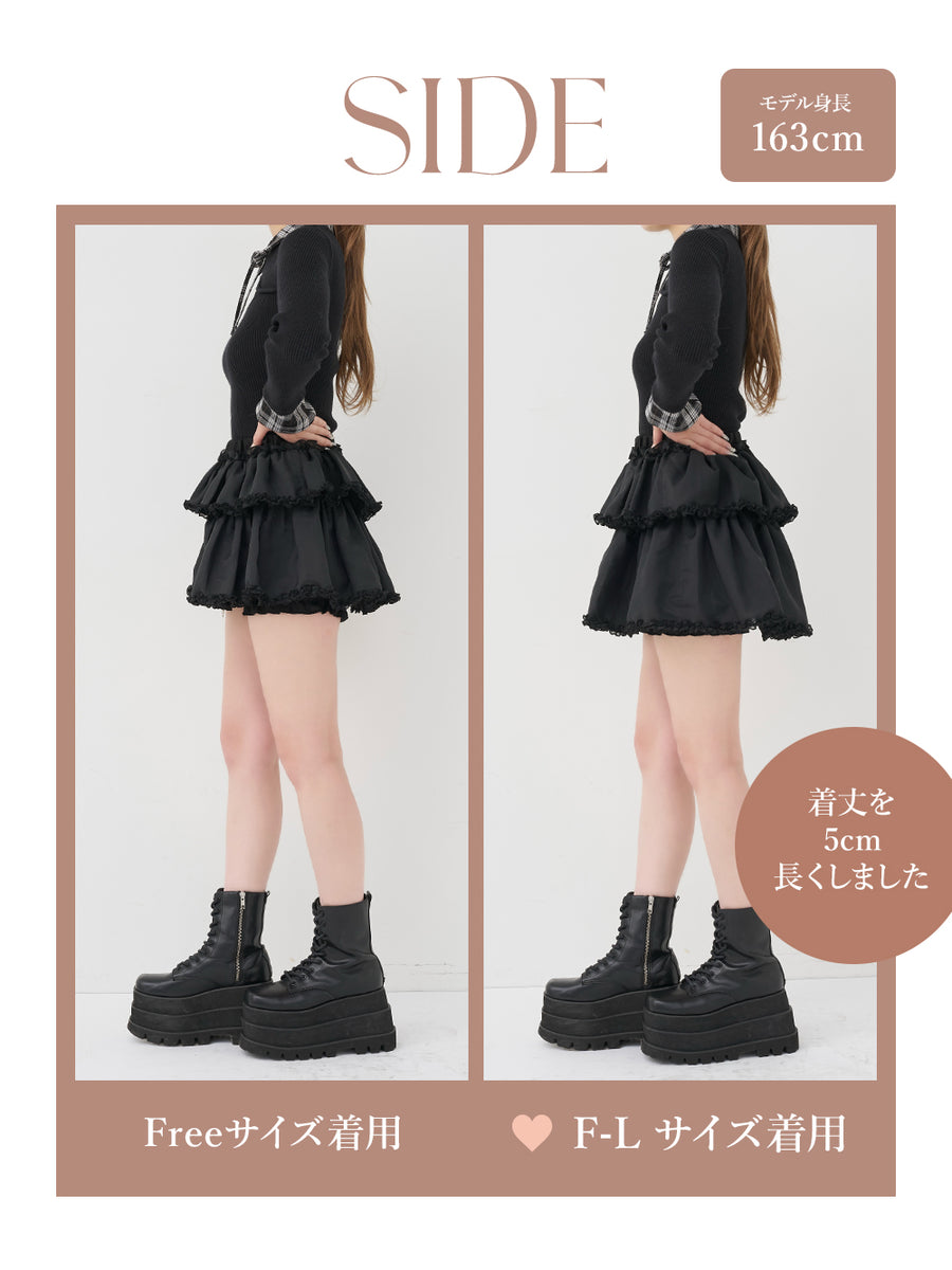 モデル：163cm（着用サイズ：FREE/F-L　着用カラー：BLK）