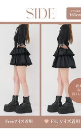 モデル：163cm（着用サイズ：FREE/F-L　着用カラー：BLK）