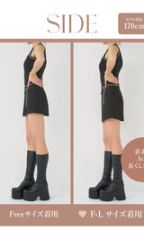 モデル：170cm（着用サイズ：FREE/F-L　着用カラー：BLK）