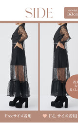モデル：163cm（着用サイズ：FREE/F-L　着用カラー：BLK）