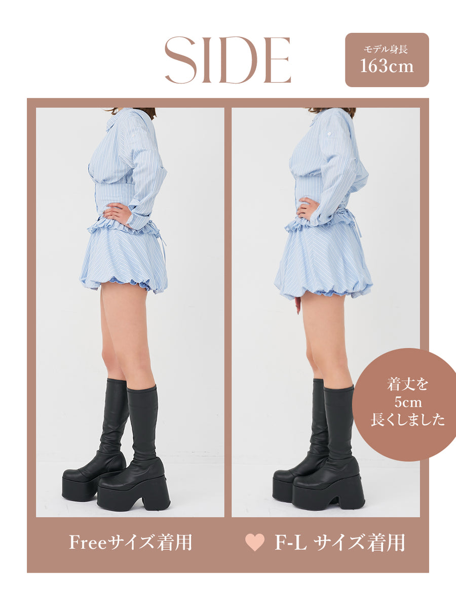 モデル：163cm（着用サイズ：FREE/F-L　着用カラー：SAX）