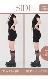 モデル：163cm（着用サイズ：FREE/F-L　着用カラー：BLK）