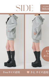 モデル：165cm（着用サイズ：FREE/F-L　着用カラー：GRY）