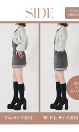 モデル：165cm（着用サイズ：FREE/F-L　着用カラー：C-GRY）