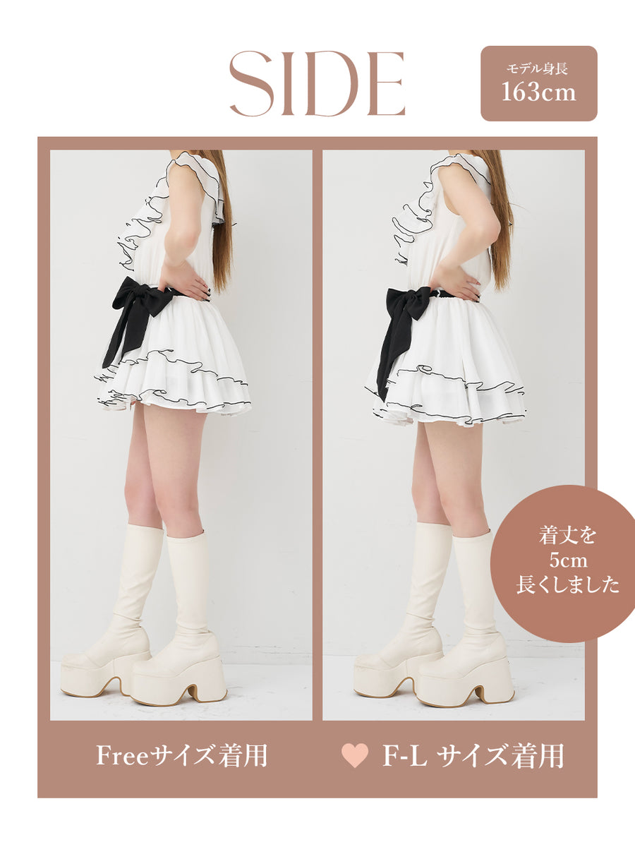 モデル：163cm（着用サイズ：FREE/F-L　着用カラー：WHT）