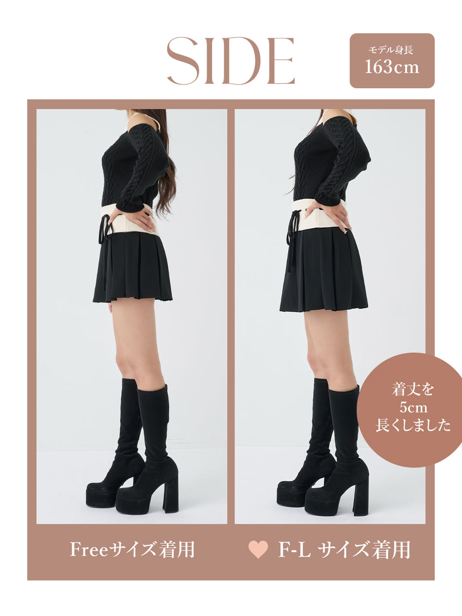 モデル：163cm（着用サイズ：FREE/F-L　着用カラー：BLK）