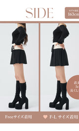 モデル：163cm（着用サイズ：FREE/F-L　着用カラー：BLK）