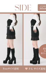 モデル：165cm（着用サイズ：FREE/F-L　着用カラー：BLK）