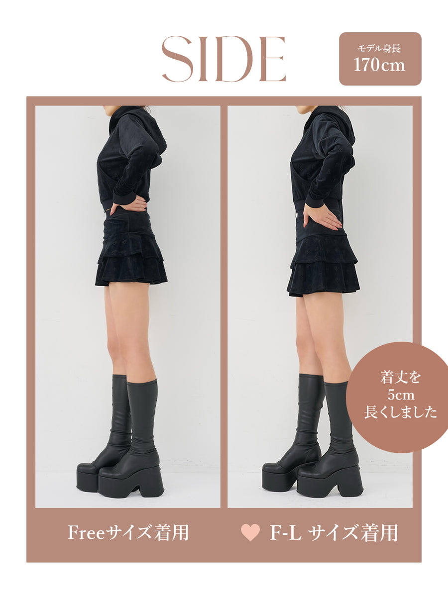 モデル：170cm（着用サイズ：FREE/F-L　着用カラー：BLK）