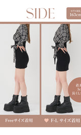 モデル：163cm（着用サイズ：FREE/F-L　着用カラー：BLK）