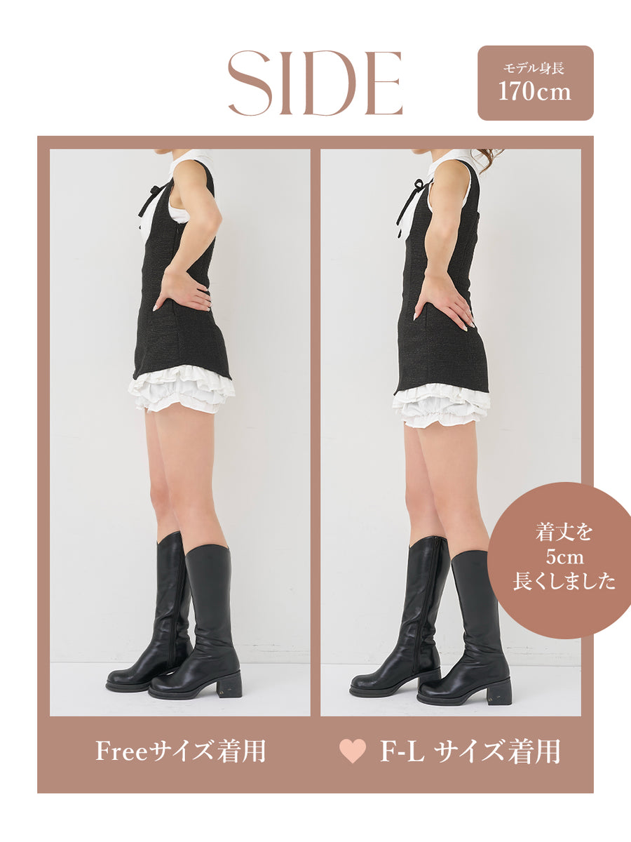 モデル：170cm（着用サイズ：FREE/F-L　着用カラー：BLK）