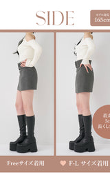 モデル：165cm（着用サイズ：FREE/F-L　着用カラー：GRY）